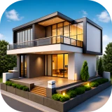 Planta baixa de casa em 3D icon
