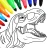 Dinosaures jeu de couleur icon