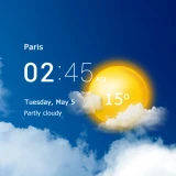 Météo et horloge transparent icon