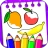 Libro da colorare di frutta icon