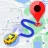 GPS mapa navegación, ubicación icon