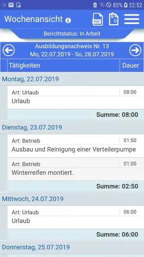Azubiheft Online Berichtsheft screenshot 4