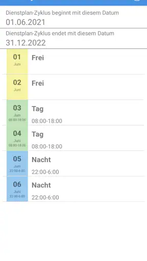 Dienstplan screenshot 2