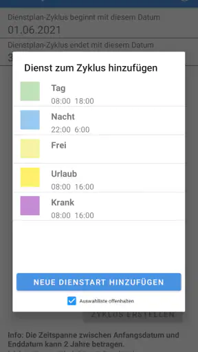 Dienstplan screenshot 3