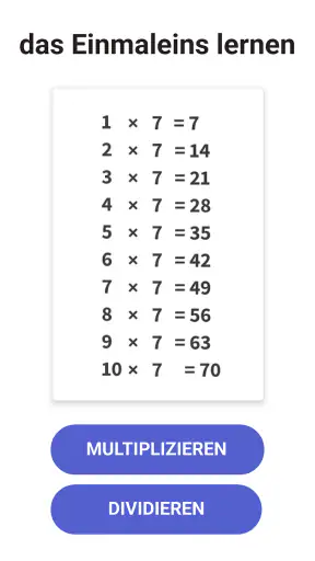 Einmaleins Mathe - Trainer 1x1 screenshot 1