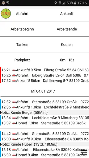 Fahrtenbuch GPS-Zeiterfassung screenshot 6