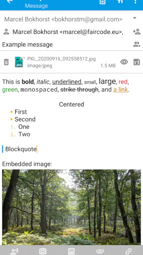 FairEmail, privacy aware email screenshot 8