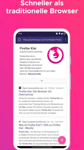 Firefox Klar Browser screenshot 4