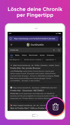 Firefox Klar Browser screenshot 9