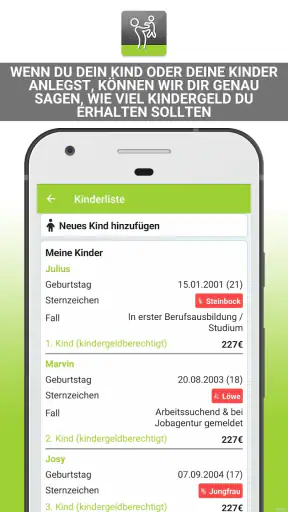 Kindergeld Auszahlungstermine screenshot 2