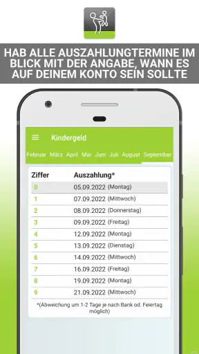 Kindergeld Auszahlungstermine screenshot 3