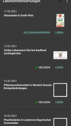 Lebensmittelwarnung screenshot 2