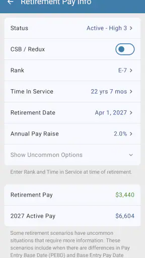 Military Retirement screenshot 3