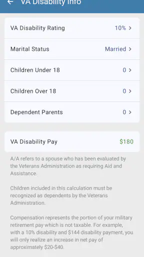Military Retirement screenshot 4