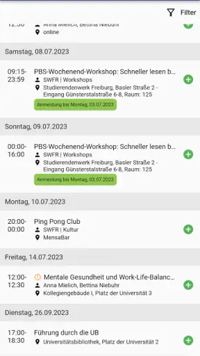myUFR - Universität Freiburg screenshot 2