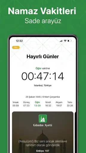 Namaz Vakitleri: Alarm & Kıble screenshot 1
