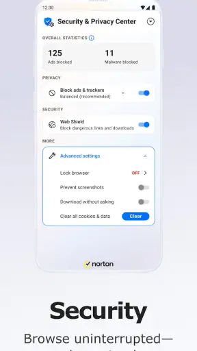 Norton Private Browser screenshot 1
