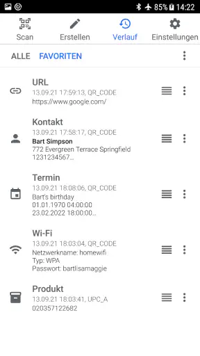 QR & Barcode Scanner (Deutsch) screenshot 10