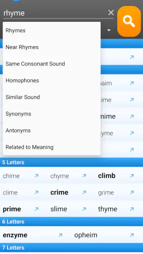 RhymeZone Rhyming Dictionary screenshot 2