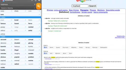 RhymeZone Rhyming Dictionary screenshot 8