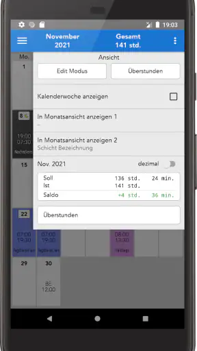ShiftCal+ Dienstplan Kalender screenshot 6