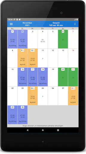 ShiftCal+ Dienstplan Kalender screenshot 9