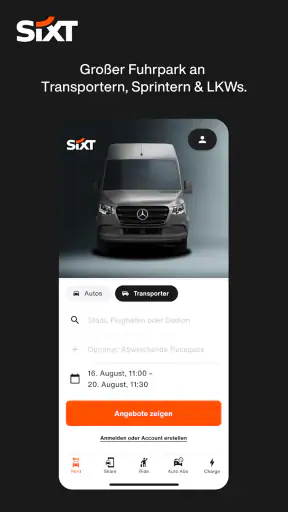 SIXT rent. share. ride. abo. screenshot 3