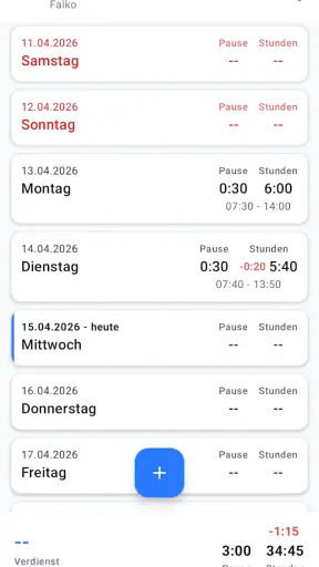 Stundenrechner screenshot 3