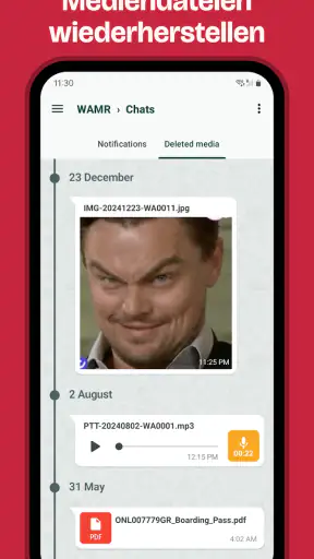 WAMR: gelöschte Nachrichten screenshot 5