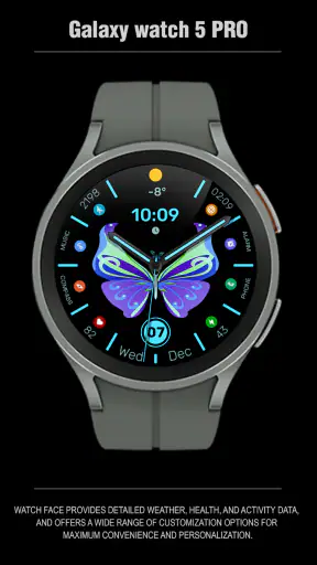 WFP 305 Butterfly watch face screenshot 5