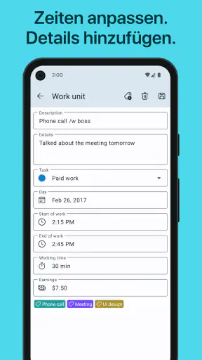 WorkingHours Zeiterfassung screenshot 5