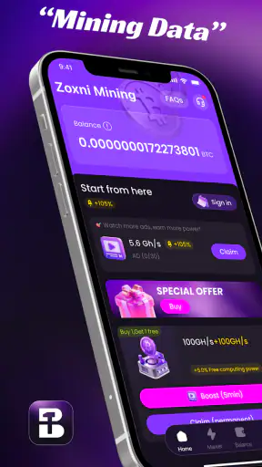 Zoxni Mining: Cloud Miner screenshot 1