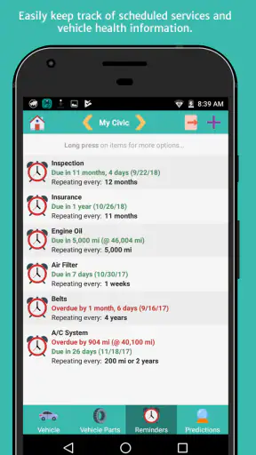 aCar - Car Management, Mileage screenshot 2