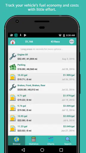 aCar - Car Management, Mileage screenshot 4