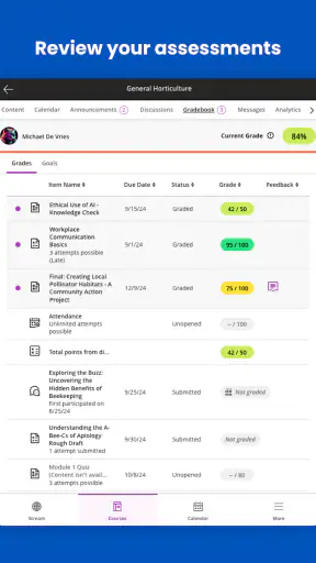 Blackboard screenshot 10