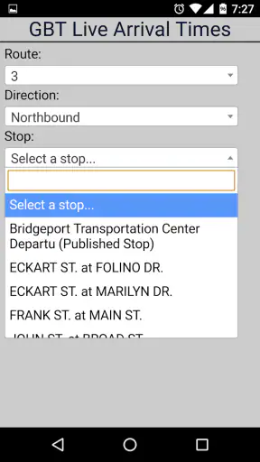 Bridgeport GBT Bus Tracker screenshot 3