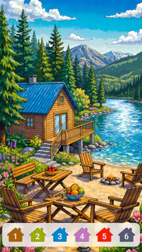 Cabin & House Paint by Numbers screenshot 11