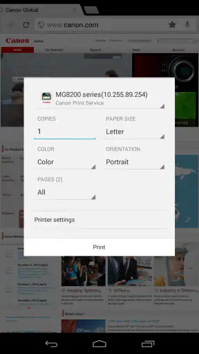 Canon Print Service screenshot 2