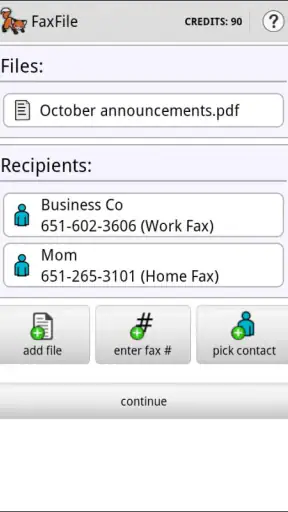 FaxFile - Send Fax from phone screenshot 2