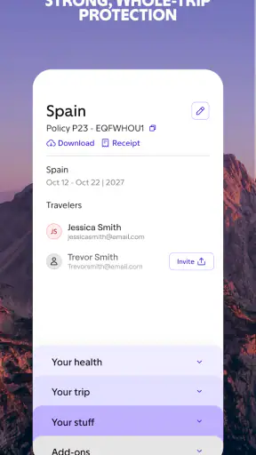 Faye Travel Insurance screenshot 2