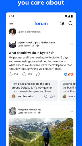Forum, a Facebook app screenshot 2