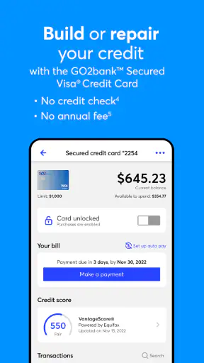 GO2bank: Mobile banking screenshot 3