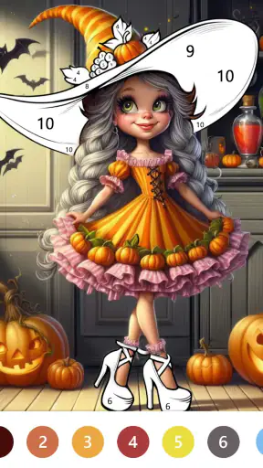 Halloween Color By Number Game screenshot 11
