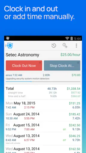 Hours Tracker Time Tracking screenshot 1