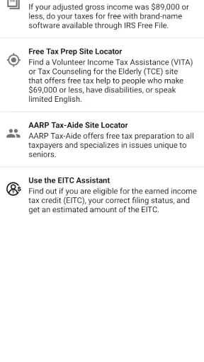 IRS2Go screenshot 3