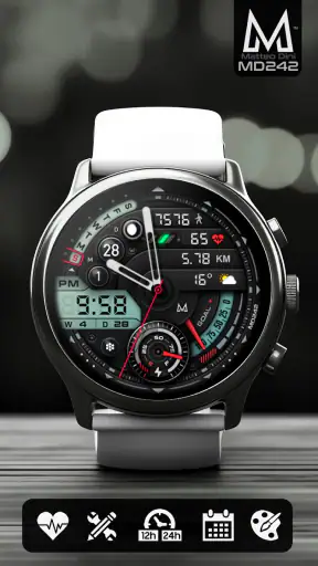 MD242 Hybrid watch face screenshot 5