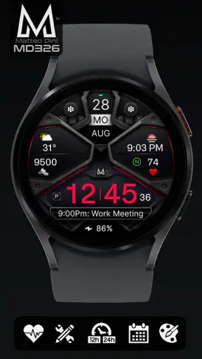 MD326 3D Modern Watch Face screenshot 7