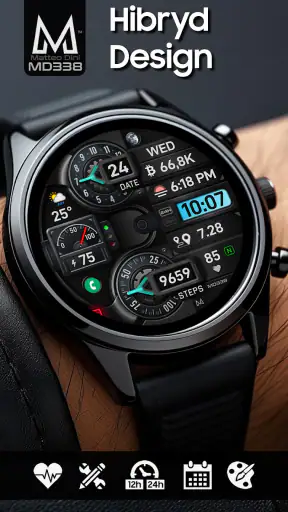 MD338 Hybrid watch face screenshot 2