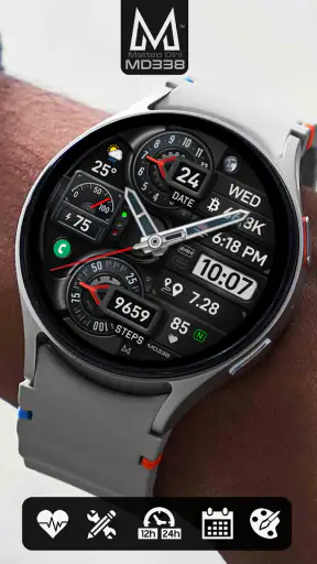 MD338 Hybrid watch face screenshot 5