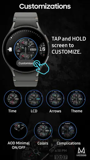 MD338 Hybrid watch face screenshot 6